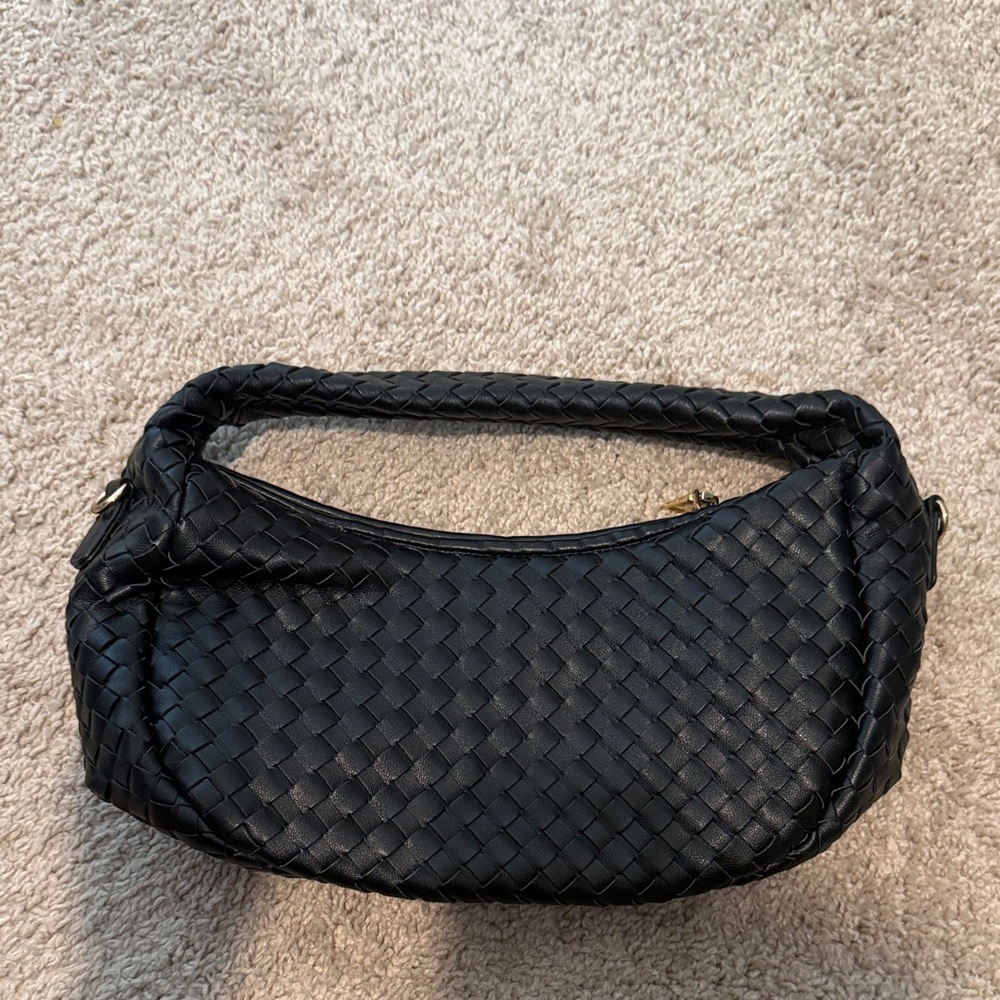 Black Woven Handbag